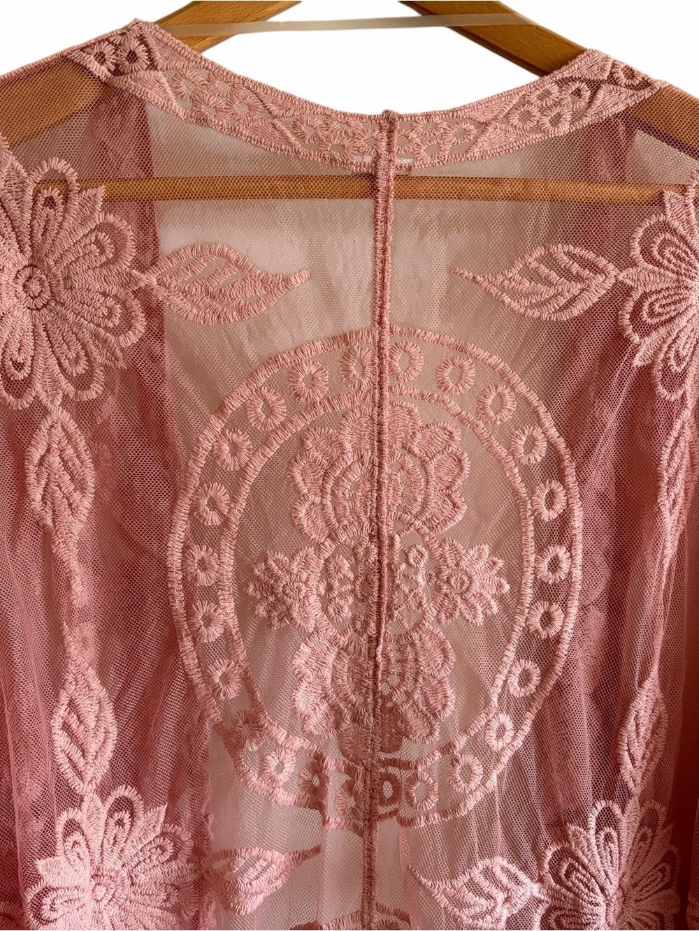 Embroidered Lace Cover-Up Blush Pink - Picture 5 of 12